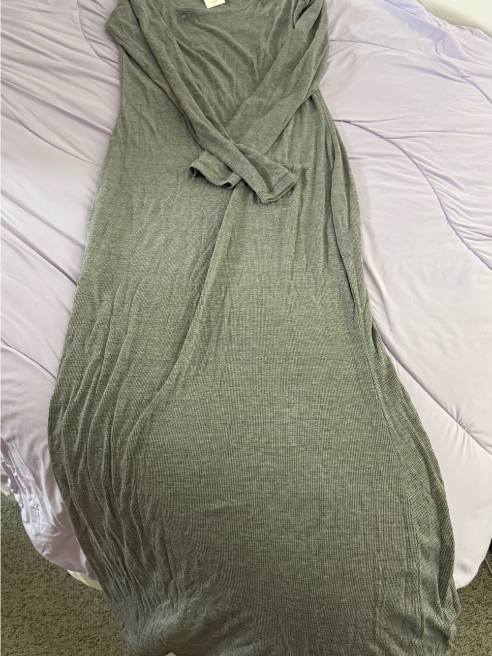 Abercrombie & Fitch Heather Gray Maxi Loungewear Dress - Picture 6 of 7